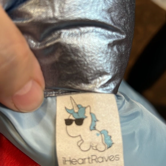 New Light Blue/silver shimmer Cropped Puffer - Picture 16 of 16